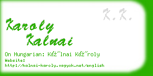 karoly kalnai business card